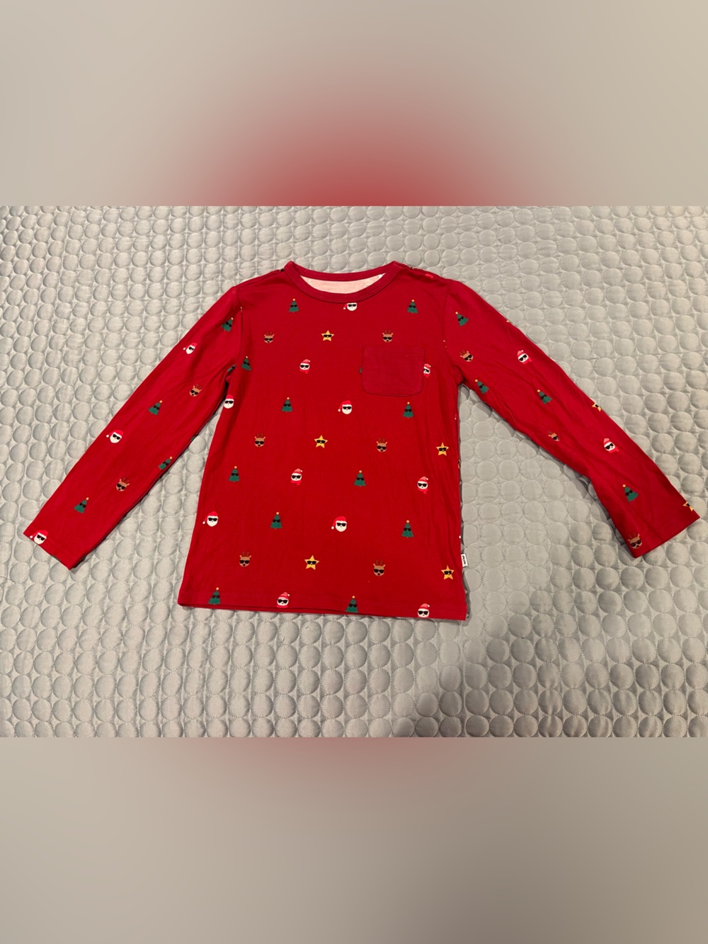 Little Sleepies Play Red Long-Sleeve Holiday Christmas Pajama Top Sz 5 Bamboo